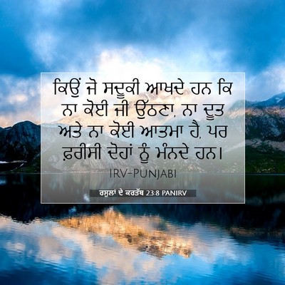 Picture 07 - ਰਸੂਲਾਂ ਦੇ ਕਰਤੱਬ 23:8 PANIRV - ਕਿਉਂ ਜੋ ਸਦੂਕੀ ਆਖਦੇ - Bible Verse Picture