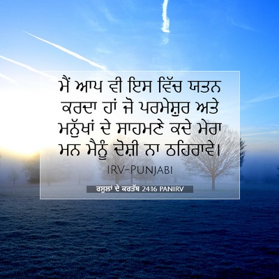 Picture 07 - ਰਸੂਲਾਂ ਦੇ ਕਰਤੱਬ 24:16 PANIRV - ਮੈਂ ਆਪ ਵੀ ਇਸ ਵਿੱਚ - Bible Verse Picture