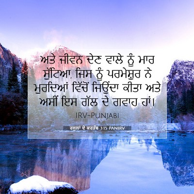 Picture 07 - ਰਸੂਲਾਂ ਦੇ ਕਰਤੱਬ 3:15 PANIRV - ਅਤੇ ਜੀਵਨ ਦੇਣ ਵਾਲੇ - Bible Verse Picture