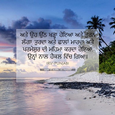 Picture 07 - ਰਸੂਲਾਂ ਦੇ ਕਰਤੱਬ 3:8 PANIRV - ਅਤੇ ਉਹ ਉੱਠ ਖੜ੍ਹਾ - Bible Verse Picture