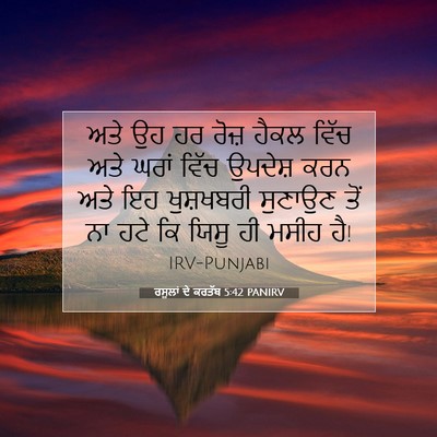 Picture 07 - ਰਸੂਲਾਂ ਦੇ ਕਰਤੱਬ 5:42 PANIRV - ਅਤੇ ਉਹ ਹਰ ਰੋਜ਼ ਹੈਕਲ - Bible Verse Picture