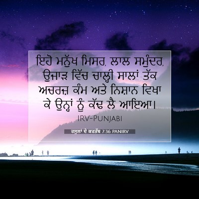 Picture 07 - ਰਸੂਲਾਂ ਦੇ ਕਰਤੱਬ 7:36 PANIRV - ਇਹੋ ਮਨੁੱਖ ਮਿਸਰ, ਲਾਲ - Bible Verse Picture