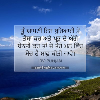 Picture 07 - ਰਸੂਲਾਂ ਦੇ ਕਰਤੱਬ 8:22 PANIRV - ਤੂੰ ਆਪਣੀ ਇਸ ਬੁਰਿਆਈ - Bible Verse Picture
