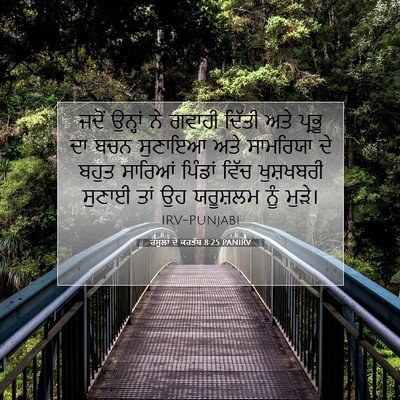 Picture 07 - ਰਸੂਲਾਂ ਦੇ ਕਰਤੱਬ 8:25 PANIRV - ਜਦੋਂ ਉਨ੍ਹਾਂ ਨੇ - Bible Verse Picture