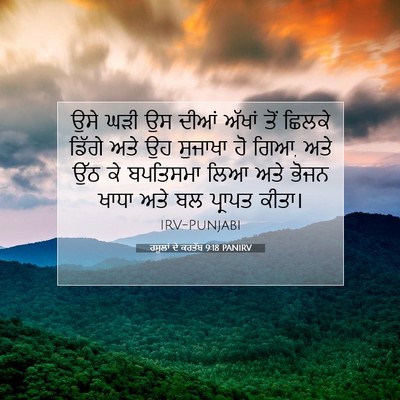 Picture 07 - ਰਸੂਲਾਂ ਦੇ ਕਰਤੱਬ 9:18 PANIRV - ਉਸੇ ਘੜੀ ਉਸ ਦੀਆਂ - Bible Verse Picture