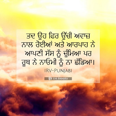 Picture 07 - ਰੁੱਤ 1:14 PANIRV - ਤਦ ਉਹ ਫਿਰ ਉੱਚੀ - Bible Verse Picture