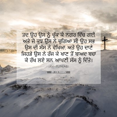 Picture 07 - ਰੁੱਤ 2:18 PANIRV - ਤਦ ਉਹ ਉਸ ਨੂੰ ਚੁੱਕ - Bible Verse Picture