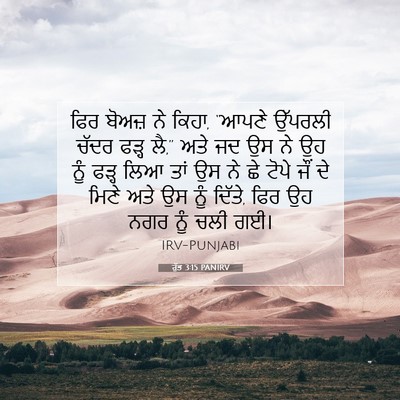Picture 07 - ਰੁੱਤ 3:15 PANIRV - ਫਿਰ ਬੋਅਜ਼ ਨੇ ਕਿਹਾ, - Bible Verse Picture