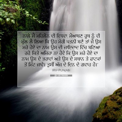 Picture 07 - ਰੁੱਤ 4:10 PANIRV - ਨਾਲੇ ਮੈਂ ਮਹਿਲੋਨ ਦੀ - Bible Verse Picture