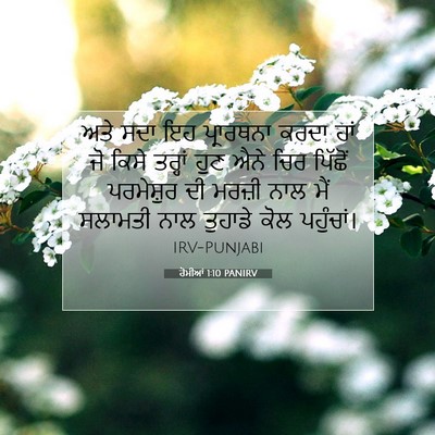 Picture 07 - ਰੋਮੀਆਂ 1:10 PANIRV - ਅਤੇ ਸਦਾ ਇਹ - Bible Verse Picture