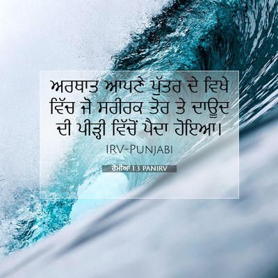 Picture 07 - ਰੋਮੀਆਂ 1:3 PANIRV - ਅਰਥਾਤ ਆਪਣੇ ਪੁੱਤਰ - Bible Verse Picture