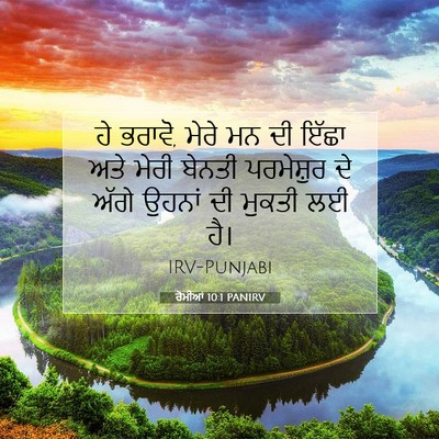 Picture 07 - ਰੋਮੀਆਂ 10:1 PANIRV - ਹੇ ਭਰਾਵੋ, ਮੇਰੇ ਮਨ - Bible Verse Picture