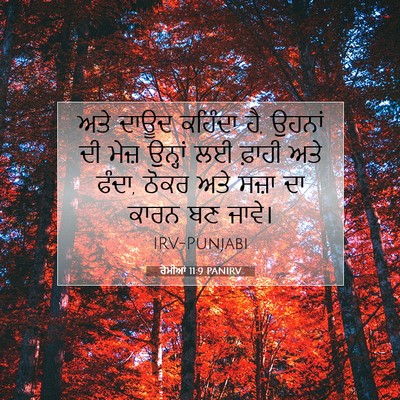 Picture 07 - ਰੋਮੀਆਂ 11:9 PANIRV - ਅਤੇ ਦਾਊਦ ਕਹਿੰਦਾ ਹੈ, - Bible Verse Picture