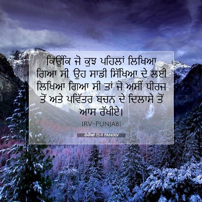 Picture 07 - ਰੋਮੀਆਂ 15:4 PANIRV - ਕਿਉਂਕਿ ਜੋ ਕੁਝ - Bible Verse Picture