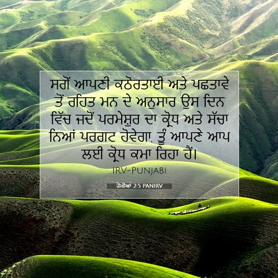 Picture 07 - ਰੋਮੀਆਂ 2:5 PANIRV - ਸਗੋਂ ਆਪਣੀ ਕਠੋਰਤਾਈ - Bible Verse Picture