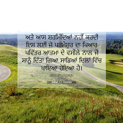 Picture 07 - ਰੋਮੀਆਂ 5:5 PANIRV - ਅਤੇ ਆਸ ਸ਼ਰਮਿੰਦਿਆਂ - Bible Verse Picture