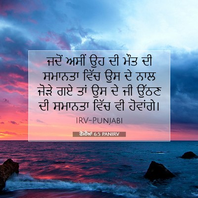 Picture 07 - ਰੋਮੀਆਂ 6:5 PANIRV - ਜਦੋਂ ਅਸੀਂ ਉਹ ਦੀ ਮੌਤ - Bible Verse Picture