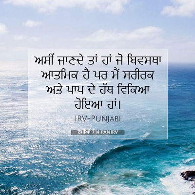 Picture 07 - ਰੋਮੀਆਂ 7:14 PANIRV - ਅਸੀਂ ਜਾਣਦੇ ਤਾਂ ਹਾਂ - Bible Verse Picture