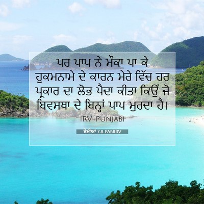 Picture 07 - ਰੋਮੀਆਂ 7:8 PANIRV - ਪਰ ਪਾਪ ਨੇ ਮੌਕਾ ਪਾ - Bible Verse Picture