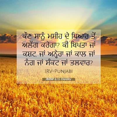 Picture 07 - ਰੋਮੀਆਂ 8:35 PANIRV - ਕੌਣ ਸਾਨੂੰ ਮਸੀਹ ਦੇ - Bible Verse Picture