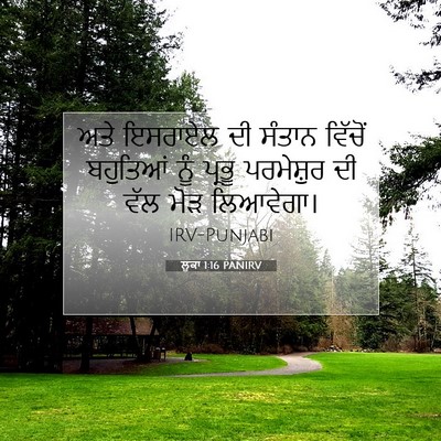 Picture 07 - ਲੂਕਾ 1:16 PANIRV - ਅਤੇ ਇਸਰਾਏਲ ਦੀ - Bible Verse Picture
