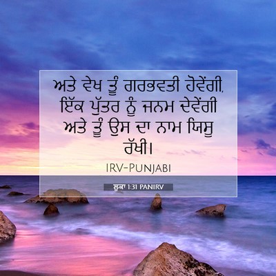 Picture 07 - ਲੂਕਾ 1:31 PANIRV - ਅਤੇ ਵੇਖ ਤੂੰ ਗਰਭਵਤੀ - Bible Verse Picture