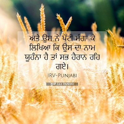 Picture 07 - ਲੂਕਾ 1:63 PANIRV - ਅਤੇ ਉਸ ਨੇ ਪੱਟੀ ਮੰਗਾ - Bible Verse Picture