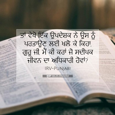 Picture 07 - ਲੂਕਾ 10:25 PANIRV - ਤਾਂ ਵੇਖੋ ਇੱਕ - Bible Verse Picture