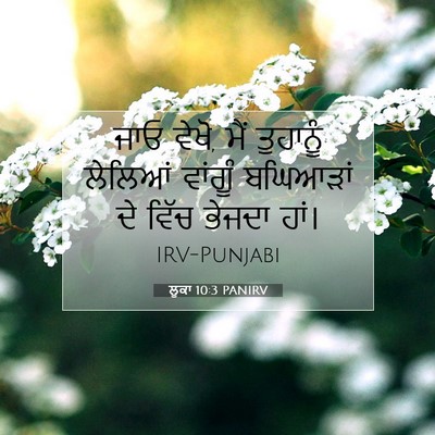 Picture 07 - ਲੂਕਾ 10:3 PANIRV - ਜਾਓ ਵੇਖੋ, ਮੈਂ - Bible Verse Picture