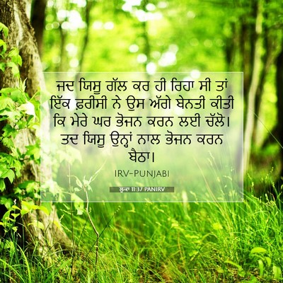 Picture 07 - ਲੂਕਾ 11:37 PANIRV - ਜਦ ਯਿਸੂ ਗੱਲ ਕਰ ਹੀ - Bible Verse Picture