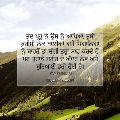 Picture 07 - ਲੂਕਾ 11:39 PANIRV - ਤਦ ਪ੍ਰਭੂ ਨੇ ਉਸ ਨੂੰ - Bible Verse Picture