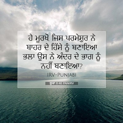 Picture 07 - ਲੂਕਾ 11:40 PANIRV - ਹੇ ਮੂਰਖੋ, ਜਿਸ - Bible Verse Picture