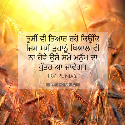 Picture 07 - ਲੂਕਾ 12:40 PANIRV - ਤੁਸੀਂ ਵੀ ਤਿਆਰ ਰਹੋ - Bible Verse Picture