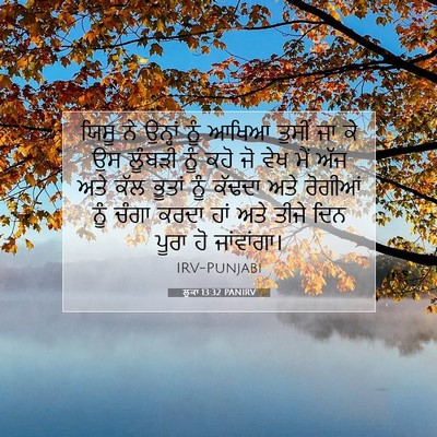 Picture 07 - ਲੂਕਾ 13:32 PANIRV - ਯਿਸੂ ਨੇ ਉਨ੍ਹਾਂ ਨੂੰ - Bible Verse Picture