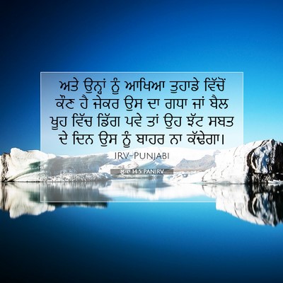 Picture 07 - ਲੂਕਾ 14:5 PANIRV - ਅਤੇ ਉਨ੍ਹਾਂ ਨੂੰ - Bible Verse Picture
