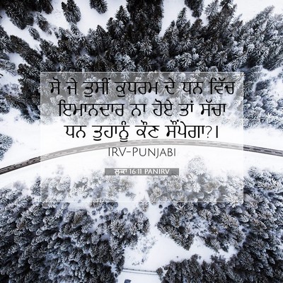Picture 07 - ਲੂਕਾ 16:11 PANIRV - ਸੋ ਜੇ ਤੁਸੀਂ ਕੁਧਰਮ - Bible Verse Picture