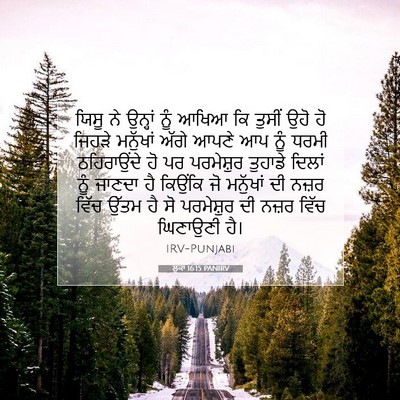 Picture 07 - ਲੂਕਾ 16:15 PANIRV - ਯਿਸੂ ਨੇ ਉਨ੍ਹਾਂ ਨੂੰ - Bible Verse Picture