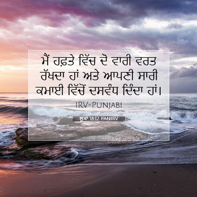 Picture 07 - ਲੂਕਾ 18:12 PANIRV - ਮੈਂ ਹਫ਼ਤੇ ਵਿੱਚ ਦੋ - Bible Verse Picture