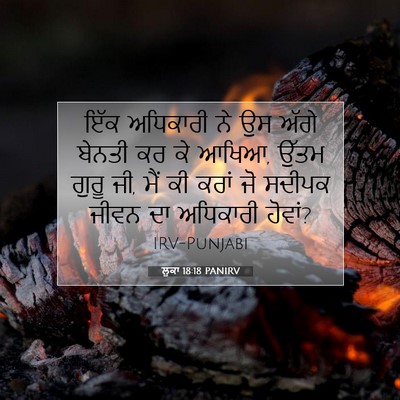 Picture 07 - ਲੂਕਾ 18:18 PANIRV - ਇੱਕ ਅਧਿਕਾਰੀ ਨੇ ਉਸ - Bible Verse Picture