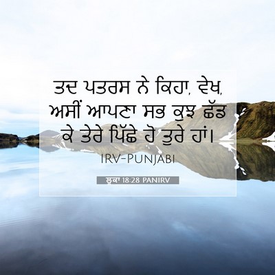 Picture 07 - ਲੂਕਾ 18:28 PANIRV - ਤਦ ਪਤਰਸ ਨੇ ਕਿਹਾ, - Bible Verse Picture