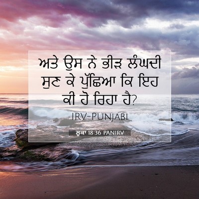 Picture 07 - ਲੂਕਾ 18:36 PANIRV - ਅਤੇ ਉਸ ਨੇ ਭੀੜ ਲੰਘਦੀ - Bible Verse Picture