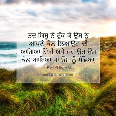 Picture 07 - ਲੂਕਾ 18:40 PANIRV - ਤਦ ਯਿਸੂ ਨੇ ਰੁੱਕ ਕੇ - Bible Verse Picture