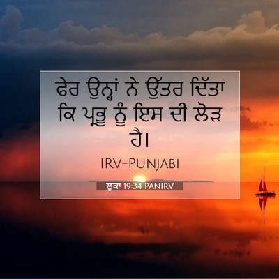 Picture 07 - ਲੂਕਾ 19:34 PANIRV - ਫੇਰ ਉਨ੍ਹਾਂ ਨੇ ਉੱਤਰ - Bible Verse Picture