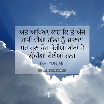 Picture 07 - ਲੂਕਾ 19:42 PANIRV - ਅਤੇ ਆਖਿਆ, ਕਾਸ਼ ਕਿ - Bible Verse Picture