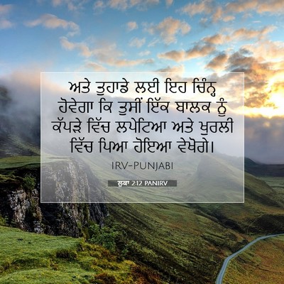Picture 07 - ਲੂਕਾ 2:12 PANIRV - ਅਤੇ ਤੁਹਾਡੇ ਲਈ ਇਹ - Bible Verse Picture