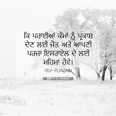 Picture 07 - ਲੂਕਾ 2:32 PANIRV - ਕਿ ਪਰਾਈਆਂ ਕੌਮਾਂ - Bible Verse Picture