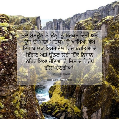 Picture 07 - ਲੂਕਾ 2:34 PANIRV - ਤਦ ਸ਼ਮਊਨ ਨੇ ਉਨ੍ਹਾਂ - Bible Verse Picture