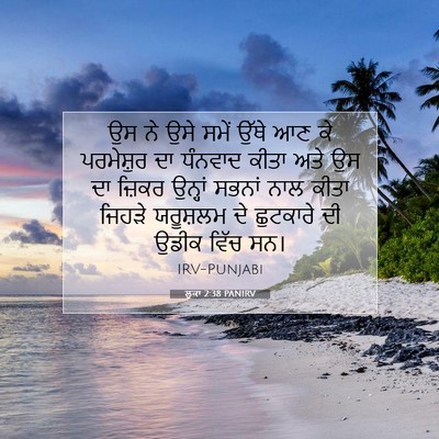 Picture 07 - ਲੂਕਾ 2:38 PANIRV - ਉਸ ਨੇ ਉਸੇ ਸਮੇਂ ਉੱਥੇ - Bible Verse Picture