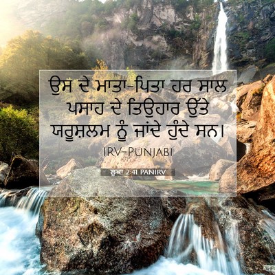 Picture 07 - ਲੂਕਾ 2:41 PANIRV - ਉਸ ਦੇ ਮਾਤਾ-ਪਿਤਾ ਹਰ - Bible Verse Picture