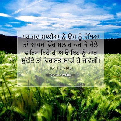 Picture 07 - ਲੂਕਾ 20:14 PANIRV - ਪਰ ਜਦ ਮਾਲੀਆਂ ਨੇ ਉਸ - Bible Verse Picture